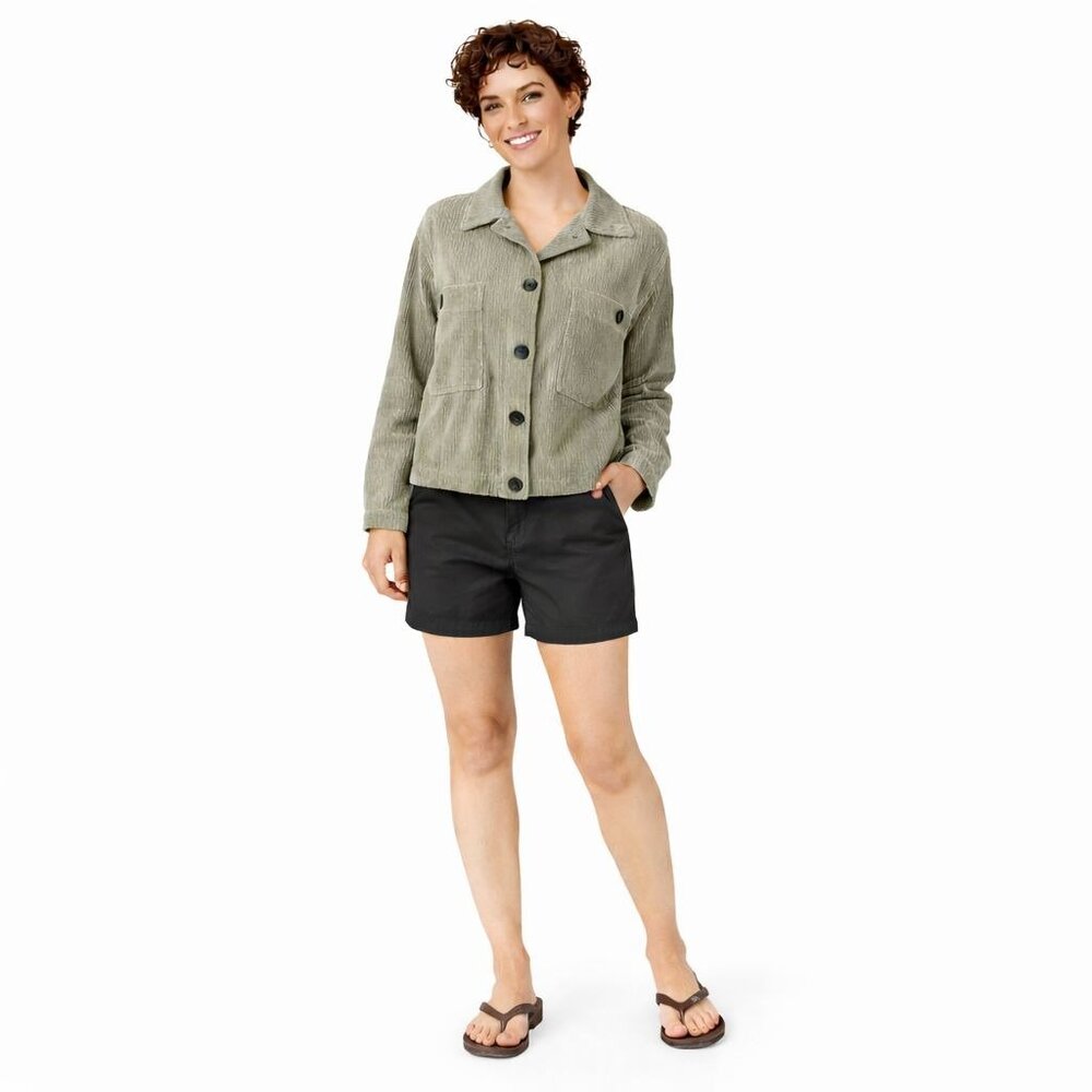 2/$30 ZARA Light Olive Green Corduroy Medium Button-Up Jacket Drop Sleeve